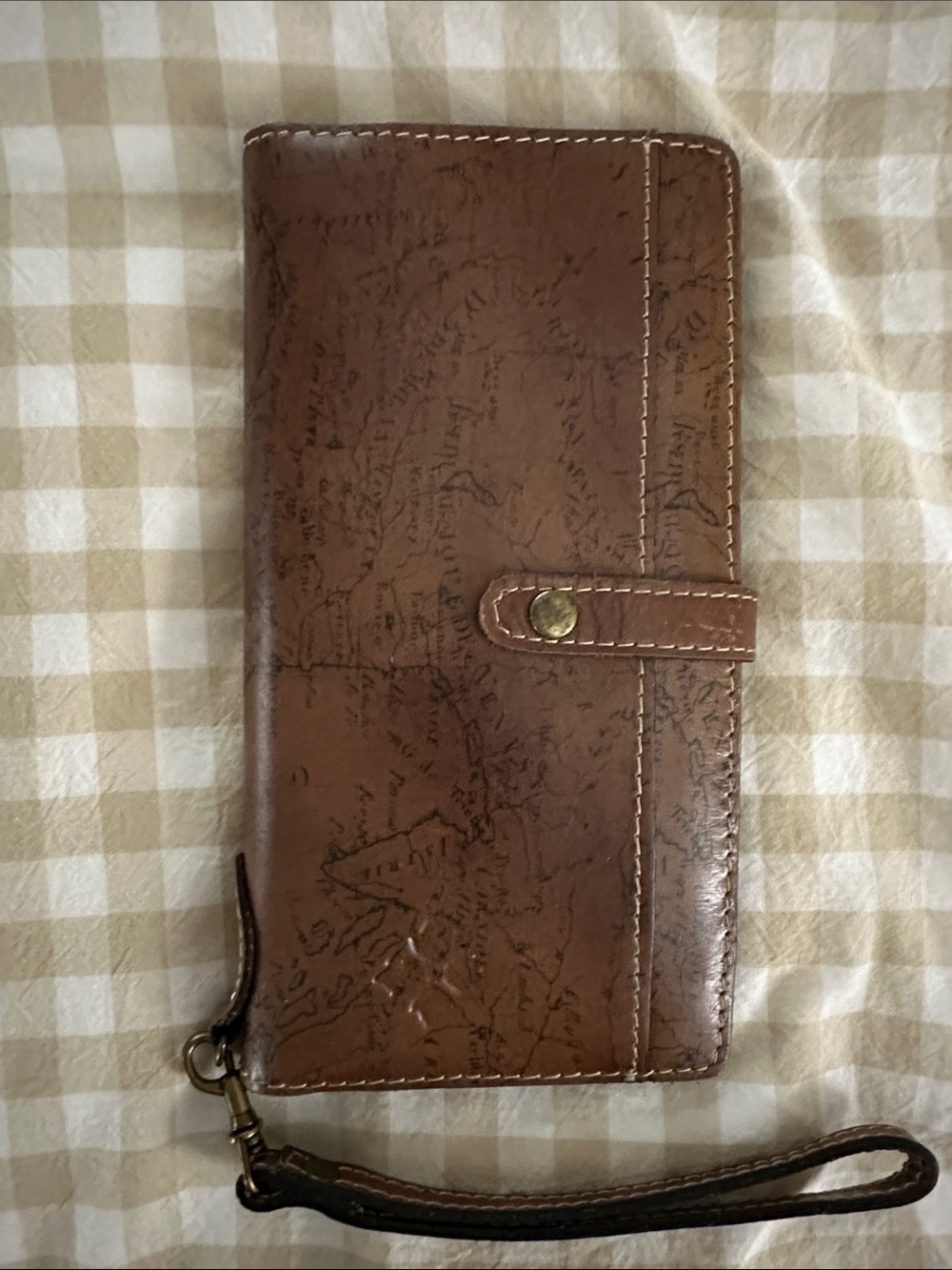 Patricia NashBrown Leather Wristlet Phone Wallet